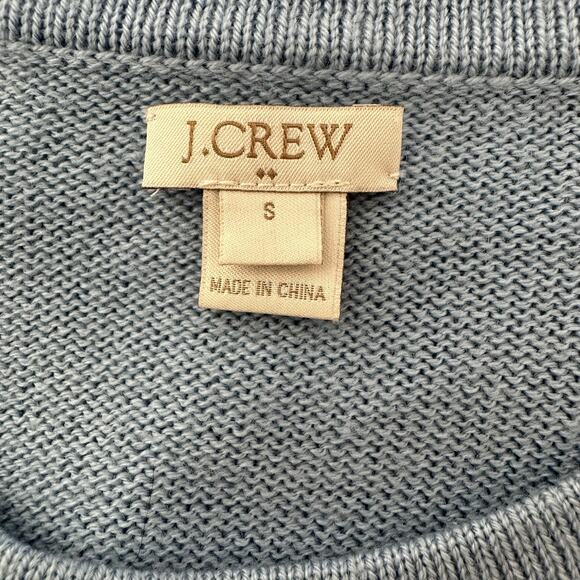 J. Crew Light Blue Merino Wool Blend Sweater with Lace Detail - Picture 8 of 13